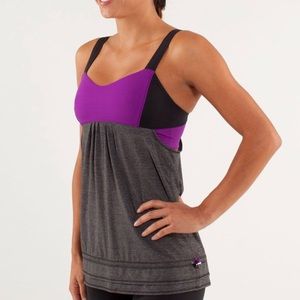 Lululemon gray & purple Run Back On Track Tank 6